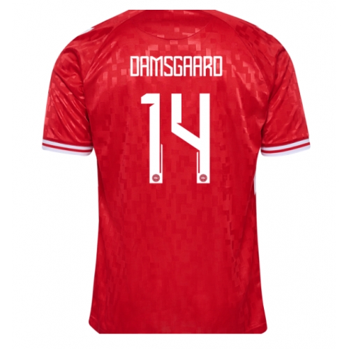 Danimarca Mikkel Damsgaard #14 Maglia Gara Casa Repliche Europei 2024 Danimarca Mikkel Damsgaard #14 Maglia Gara Casa Repliche Europei 2024